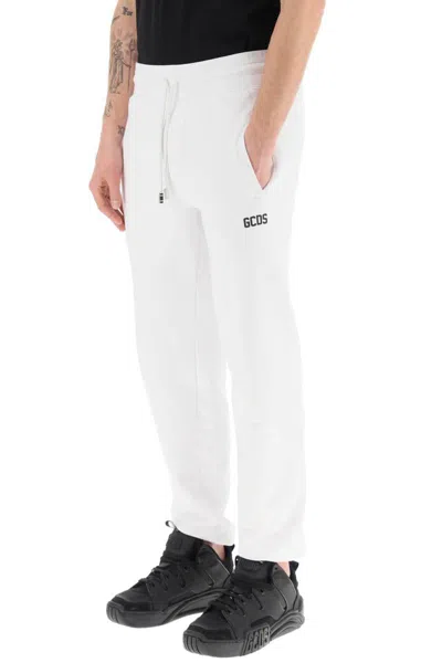 Shop Gcds Sweatpants With Logo Detail In Bianco