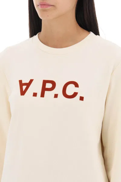 Shop Apc Sweatshirt Logo In Bianco