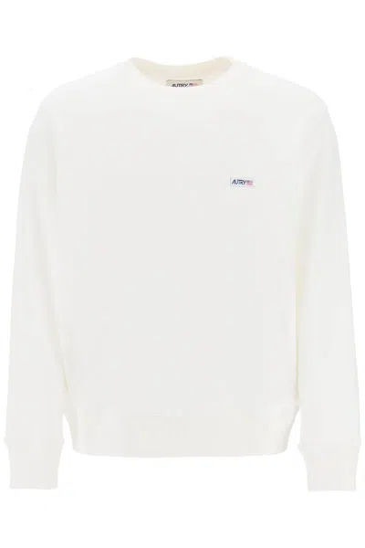 Shop Autry Sweatshirt With Logo Label In Bianco