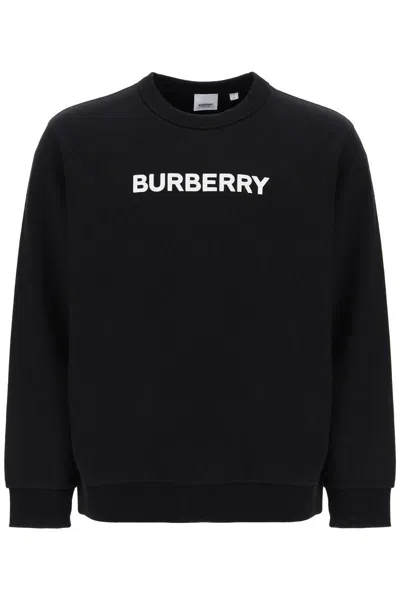 Shop Burberry Sweatshirt With Puff Logo In Nero