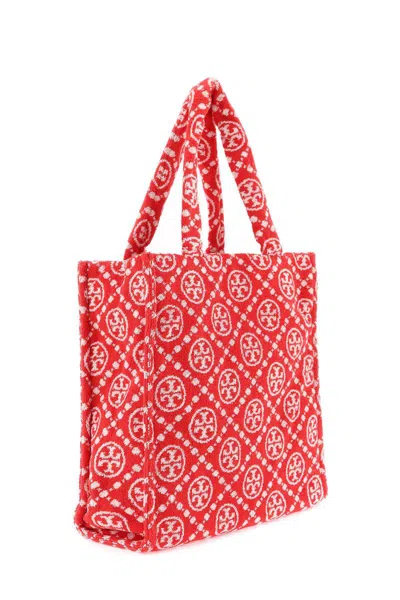 Shop Tory Burch T Monogram Terry Tote Bag In Rosso