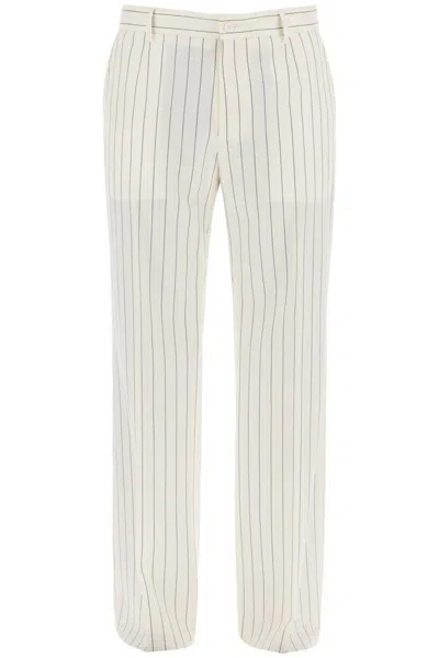 Shop Dolce & Gabbana Tailored Pinstripe In Bianco