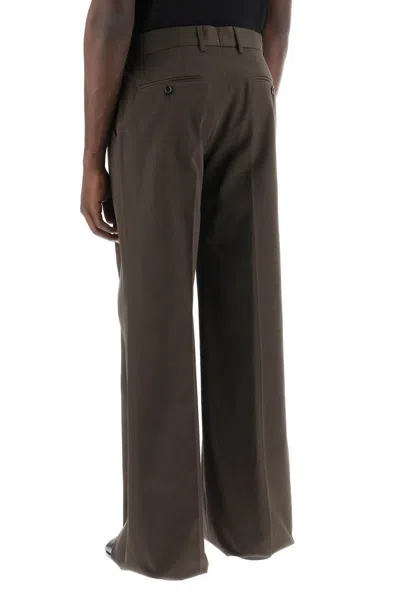 Shop Dolce & Gabbana Tailored Cotton Trousers For Men In Marrone