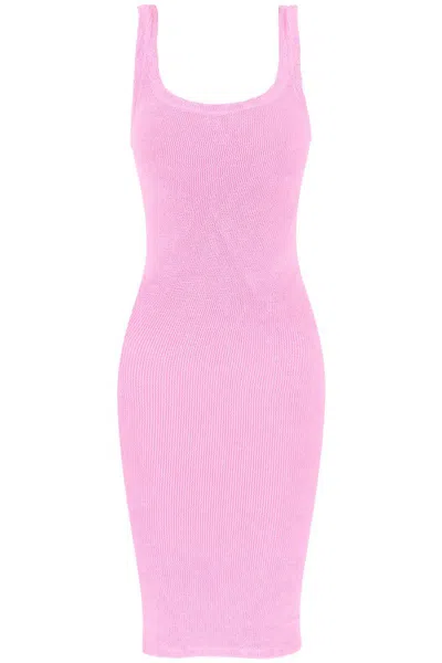 Shop Hunza G Tank Midi Dress In Rosa