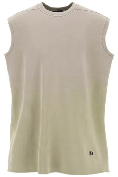 Shop Moncler X Rick Owens Tarp Sleeveless Fleece T-shirt In Beige