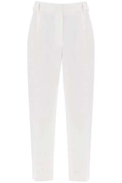 Shop Brunello Cucinelli Tapered Pants With Ple In Bianco