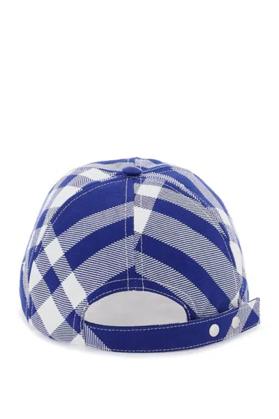 Shop Burberry Tartan Baseball Cap In Blu
