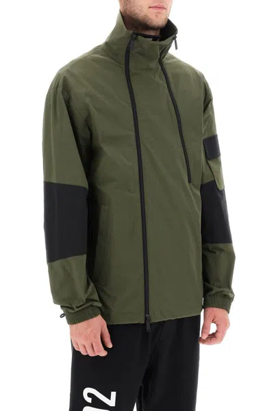 Shop Dsquared2 Technical Blouson Jacket In Stretch Cotton In Verde
