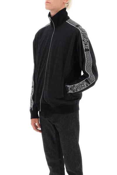 Shop Versace Techno  Allover Track Sweatshirt In Nero