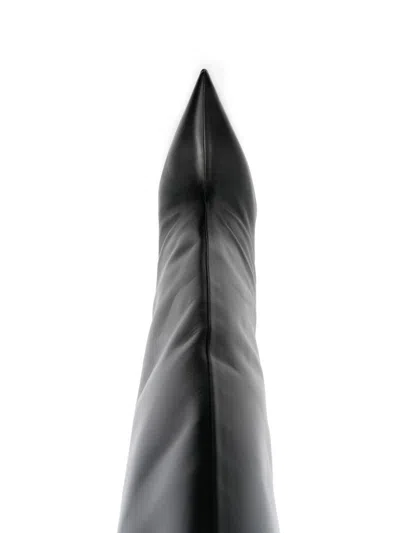 Shop Attico The  Cheope Calf Leather Tube Boot 105mm Shoes In Black