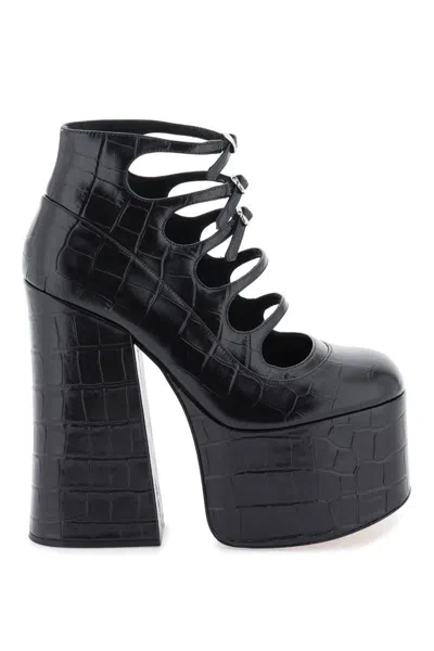 Shop Marc Jacobs The Croc Embossed Kiki Ankle Boots In Nero