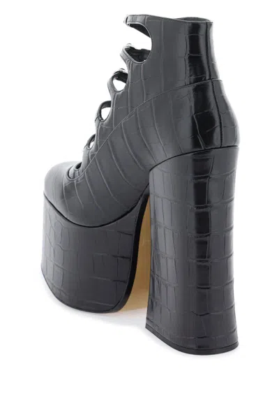 Shop Marc Jacobs The Croc Embossed Kiki Ankle Boots In Nero