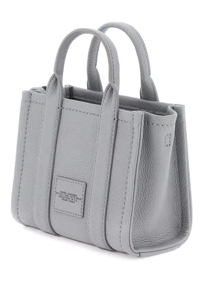 Shop Marc Jacobs The Leather Mini Tote Bag In Grigio