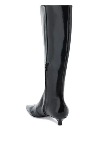 Shop Totême The Slim Knee-high Boots In Nero