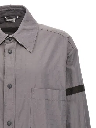 Thom Browne Button-fastening Long-sleeve Shirt In Gray