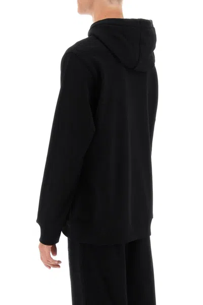 Shop Burberry Tidan Hoodie With Embroidered Ekd In Nero