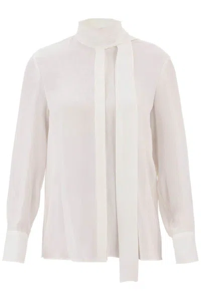 Shop Valentino Toile Iconographe Shirt In Silk Jacquard In Bianco