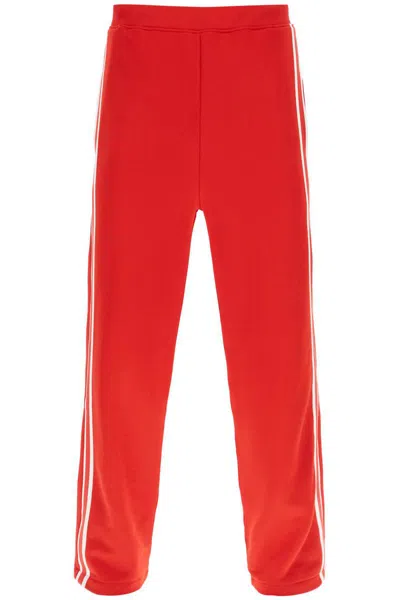 Shop Ami Alexandre Mattiussi Track Pants With Side Bands In Rosso