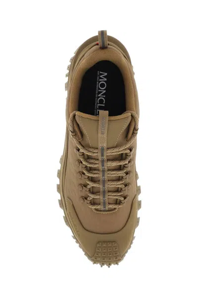 Shop Moncler Genius Trailgrip Low-top Sneakers In Embossed Nylon In Brown