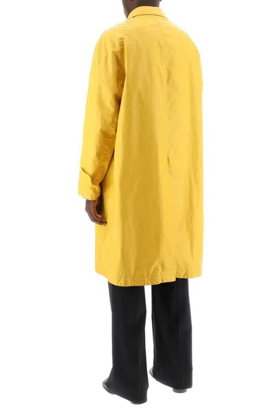 Shop Maison Margiela Trench Coat In Worn-out Effect Coated Cotton In Giallo