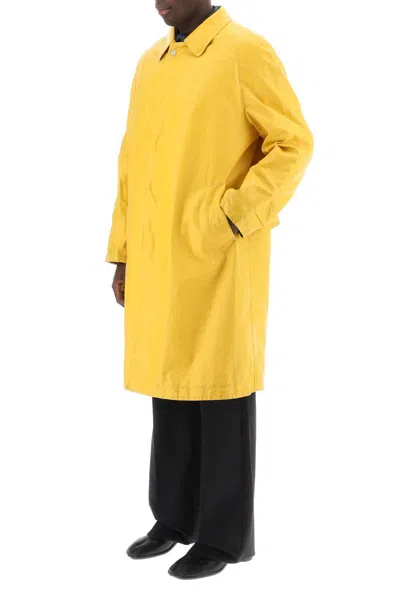 Shop Maison Margiela Trench Coat In Worn-out Effect Coated Cotton In Giallo