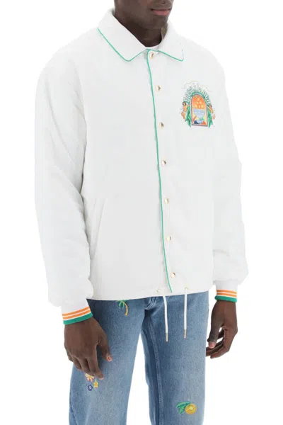 Shop Casablanca Triomphe D'orange Padded Blouson Jacket In Bianco