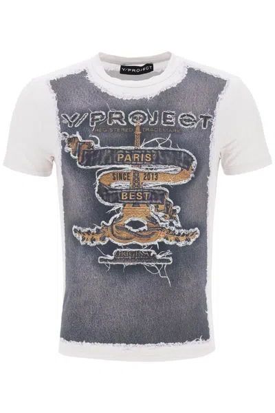 Shop Y/project Trompe L'oeil T-shirt In Bianco