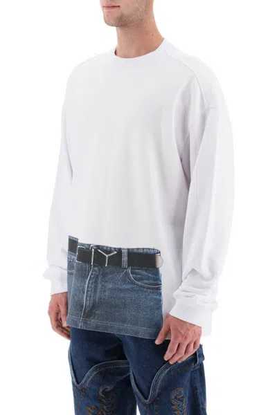 Shop Y/project Trompe L'oeil Sweatshirt In Bianco