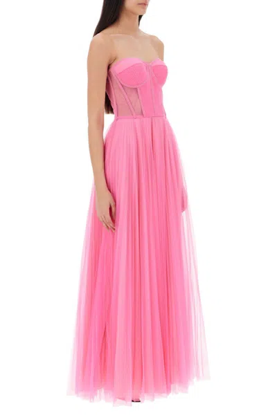 Shop 19:13 Dresscode Tulle Long Bustier Dress In Fluo