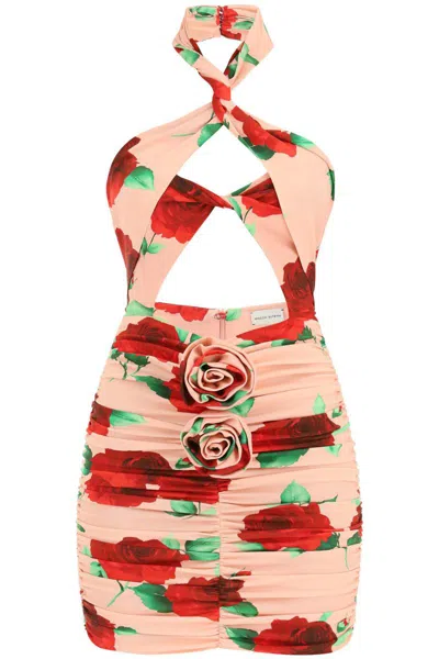 Shop Magda Butrym Twisted Cutout Mini Dress In Rosa