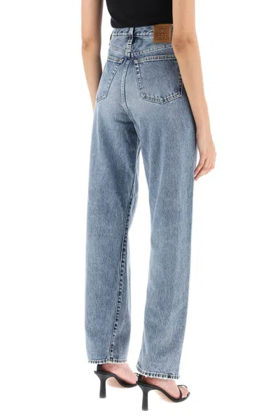 Shop Totême Twisted Seam Straight Jeans In Blu