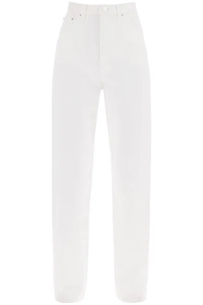 Shop Totême Twisted Seam Straight Jeans In Bianco