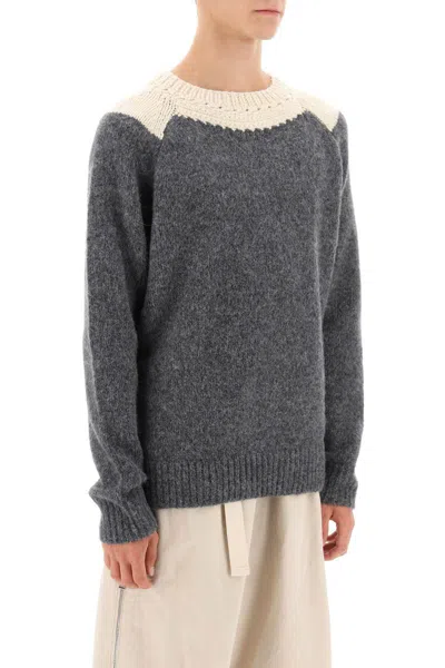 Shop Dries Van Noten Two-tone Alpaca And Wool Sweater In Bianco