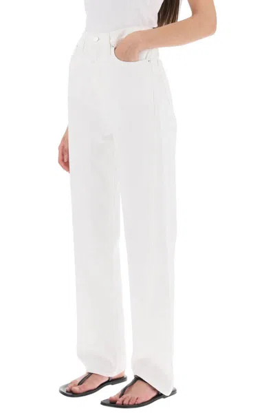 Shop Totême Twisted Seam Straight Jeans In Bianco