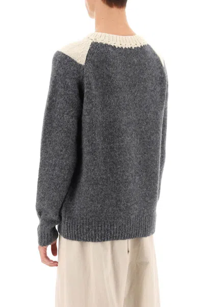 Shop Dries Van Noten Two-tone Alpaca And Wool Sweater In Bianco
