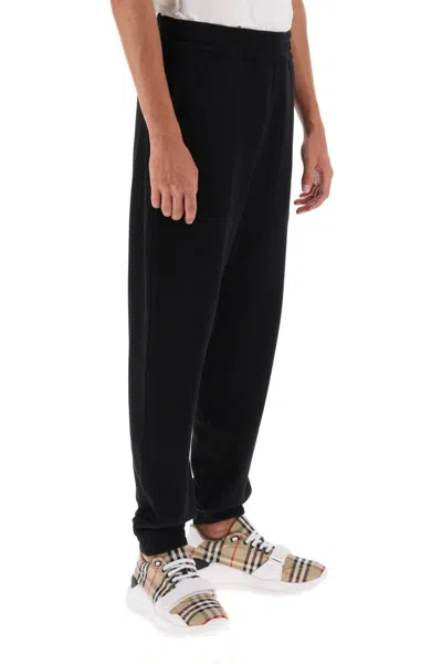 Shop Burberry Tywall Sweatpants With Embroidered Ekd In Nero