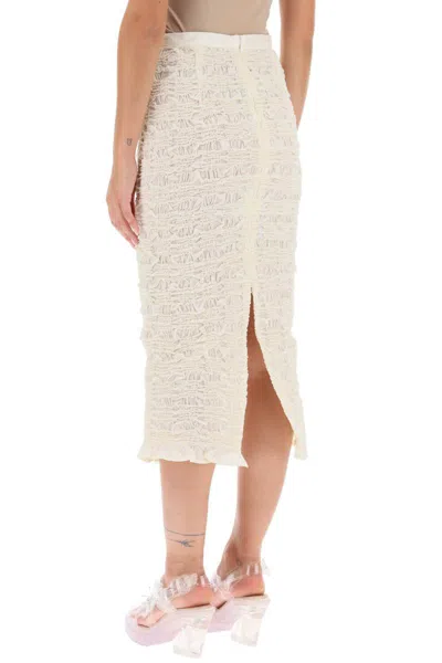 Shop Cecilie Bahnsen Ugne Midi Skirt In Bianco