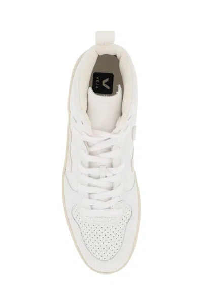 Shop Veja V-15 Hi-top Sneakers In Bianco