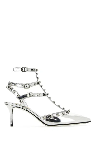 Shop Valentino Garavani Heeled Shoes In Silver