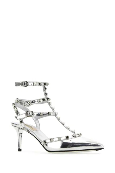 Shop Valentino Garavani Heeled Shoes In Silver