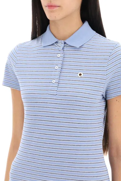 Shop Saks Potts Venus Striped Polo Shirt In Celeste