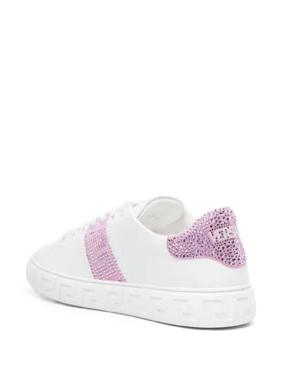 Shop Versace Greca Sneakers In Pink