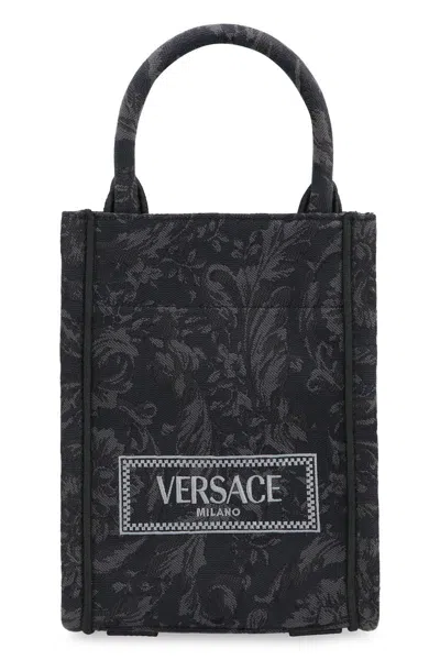 Shop Versace Athena Mini Tote In Black