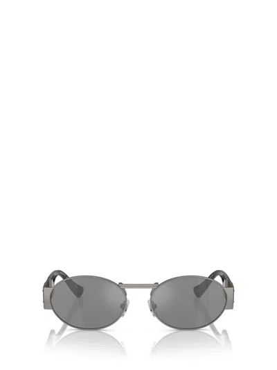 Shop Versace Eyewear Sunglasses In Matte Gunmetal