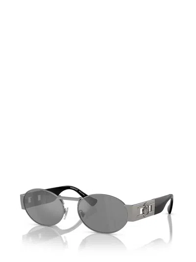 Shop Versace Eyewear Sunglasses In Matte Gunmetal