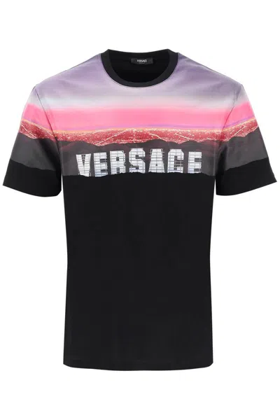 Shop Versace Hills T-shirt In Nero