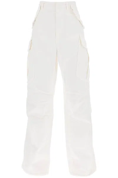 Shop Darkpark Vivi Wide Leg Cargo Jeans In Bianco