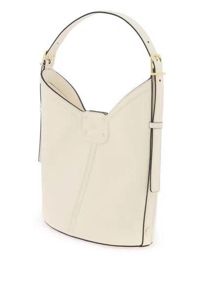 Shop Valentino Vlogo Leather Hobo Bag In Bianco
