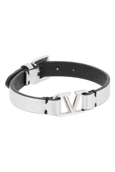 Shop Valentino Vlogo Signature Bracelet In Nero