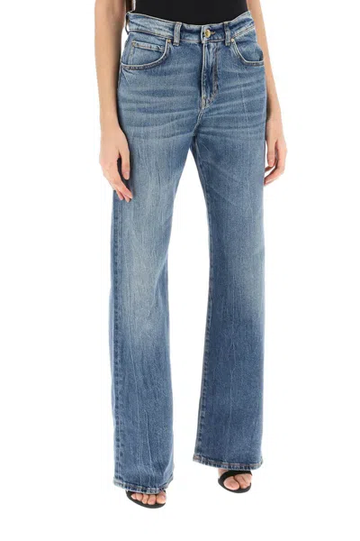 Shop Pinko Wanda Loose Jeans With Wide Leg In Blu